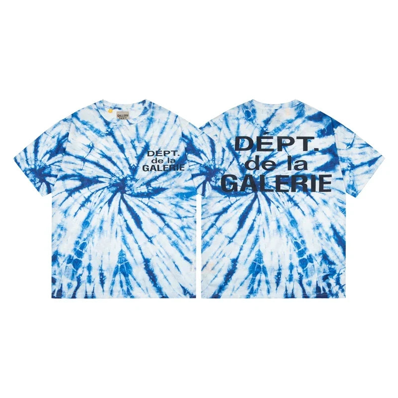 Gallery Dept. Spiral Tie-Dye DÉPT. de la GALERIE Short Sleeve T-Shirt - Blue/White