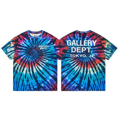 Gallery Dept. Spiral Tie-Dye Tokyo Logo Short Sleeve T-Shirt - Multi
