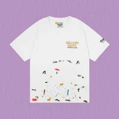 Gallery Dept. Paint Splatter Graphic Short Sleeve T-Shirt - White