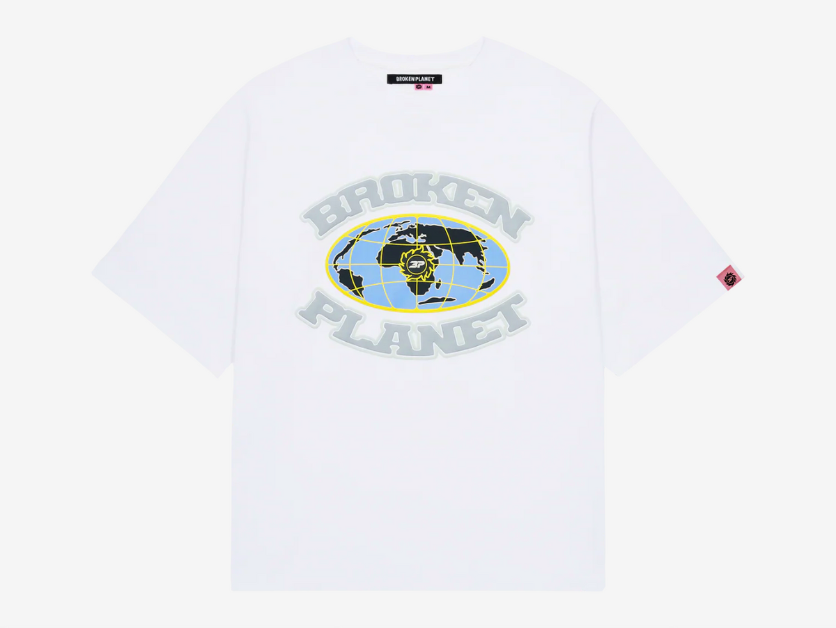 Broken Planet T-Shirt Grid White