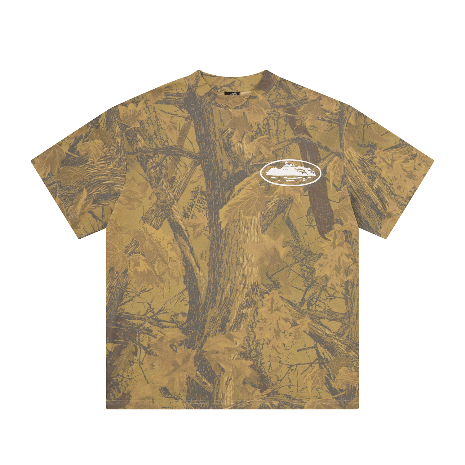 Corteiz Island Puff Print Tee forest Camo