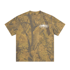 Corteiz Island Puff Print Tee forest Camo