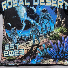 ROYAL DESERT Astronaut Vintage Black T‑Shirt