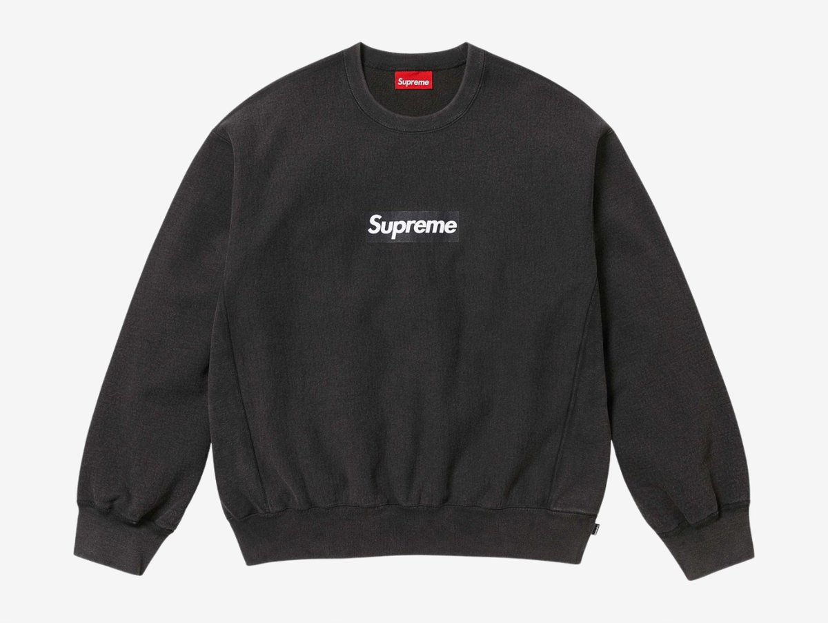 Supreme Cracked Box Logo Crewneck Black