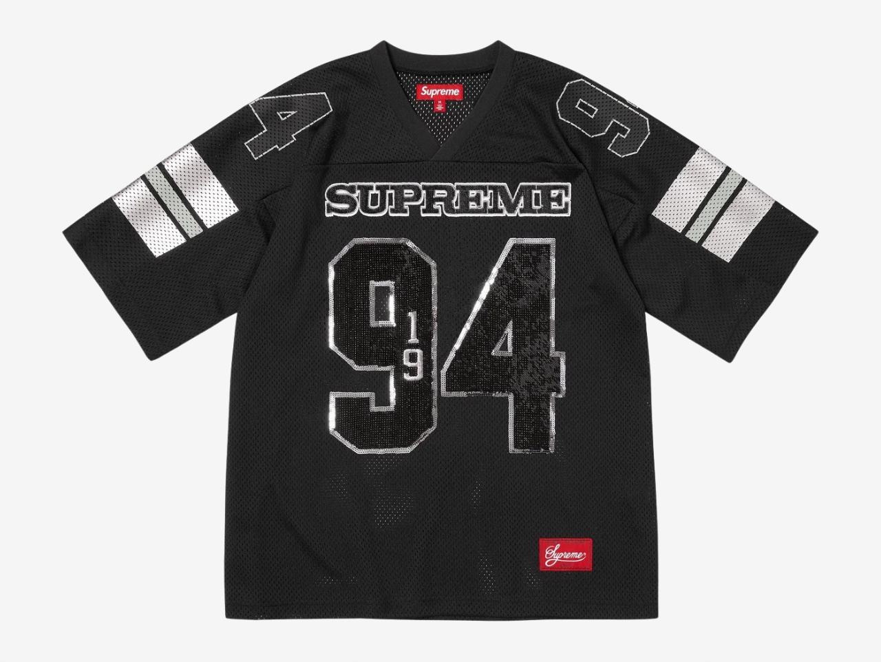 Supreme Sequin Football Jersey Black