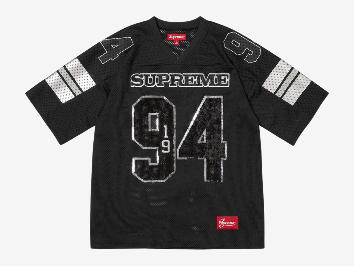 Supreme Sequin Football Jersey Black