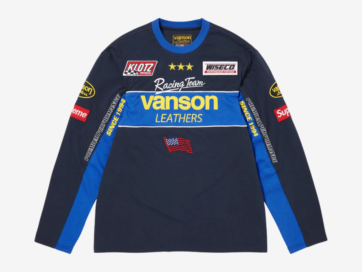 Supreme x Vanson Long Sleeve Top Navy
