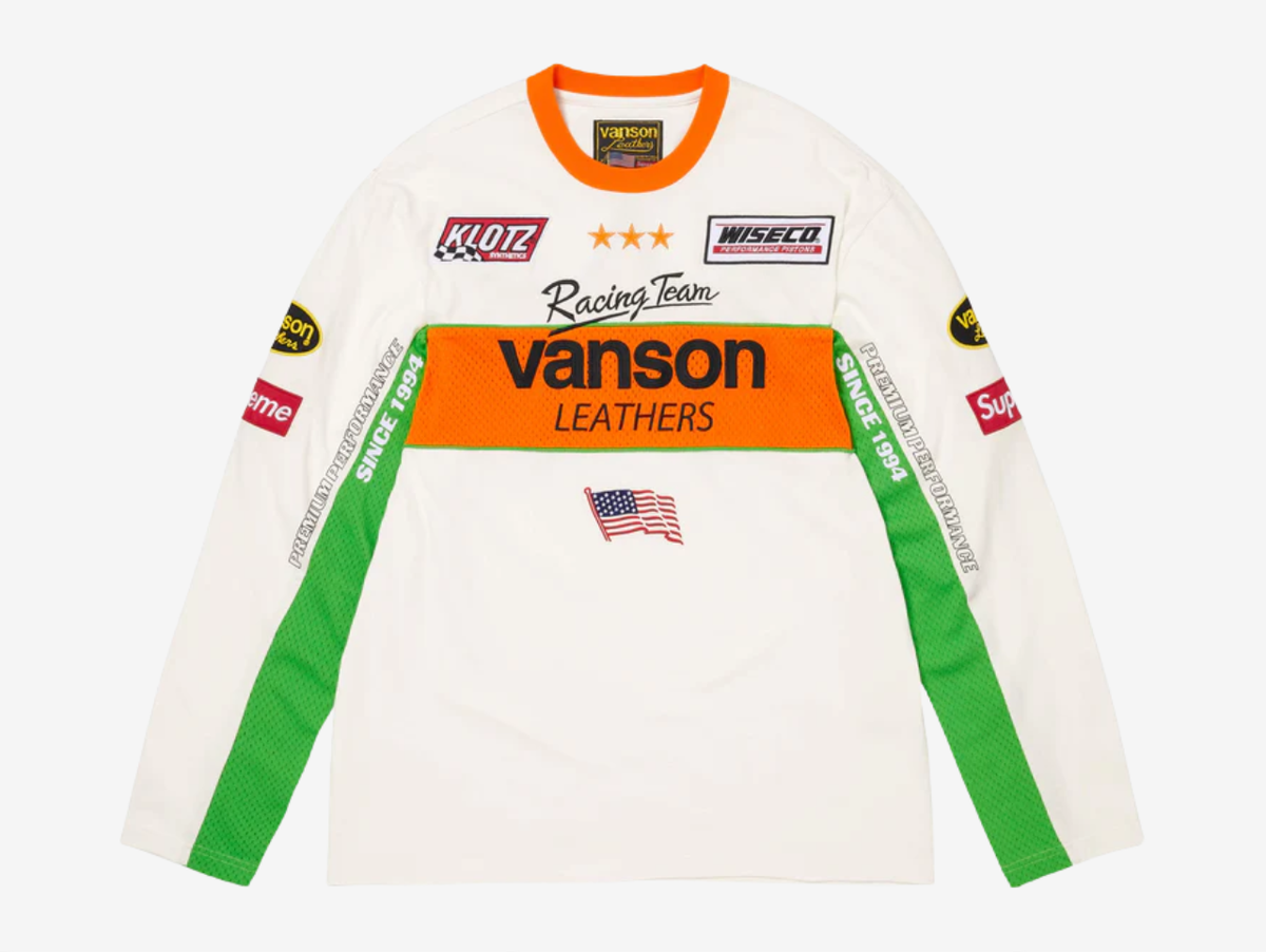 Supreme x Vanson Long Sleeve Top White